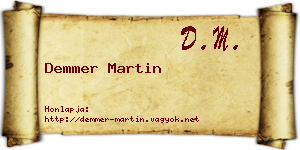 Demmer Martin névjegykártya